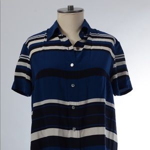 The Vintage Sporty Silk Button Down